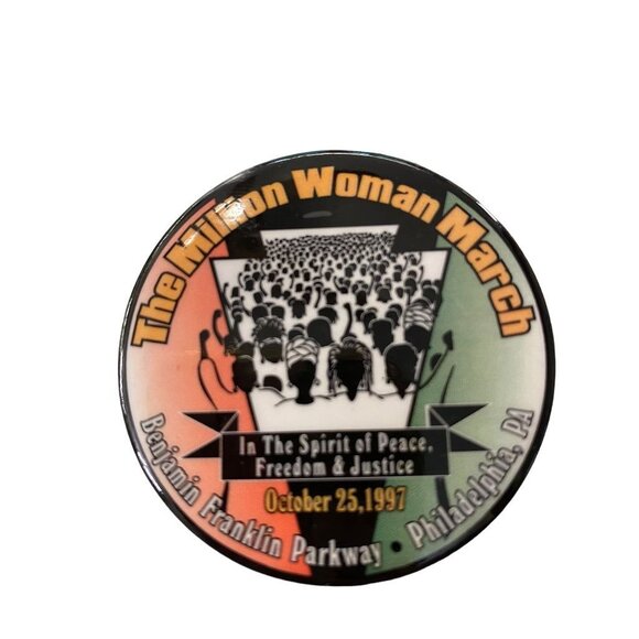 The Million Woman March October 25 1997 Philadelphia Pinback Button Benjamin Fra - Picture 2 of 14